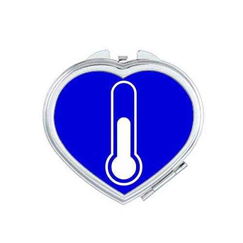 Температурна сина плоштад предупредување Огледало за патување во огледало Преносен рачен џеб шминка