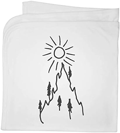 Azeeda 'Сонце над планински' памучно бебе ќебе / шал