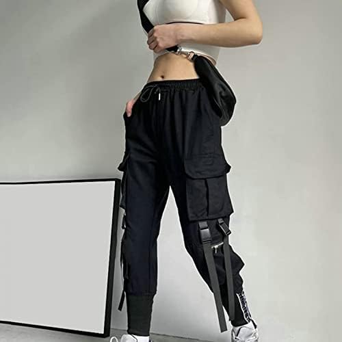 Женска обична воена армија товарни борбени панталони панк -џогер панталони на отворено вежбање товарни панталони со џебови