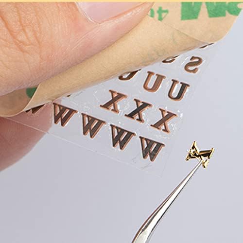 IUAQDP 18 листови сјајни налепници за злато сребрена азбука, мини само-лепете метални букви броеви за декорална етикета за списание