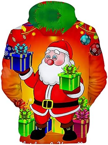 2022 Машки Пуловер Со Качулка Божиќен 3д Дигитален Принт На Двојката Со Долги Ракави Дуксери Од Руно Дуксер Палто Блузи
