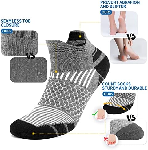 Машки Чорапи ЗА Глуждот ЗОНЖИ, 6 Пара Амортизирани Чорапи За Трчање, Атлетски Чорапи Со Низок Крој За Спорт, Пешачење, Пешачење,
