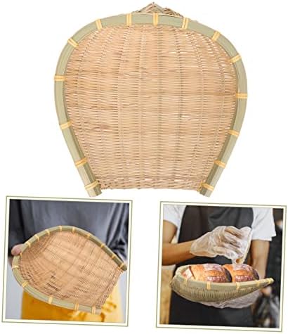 Jardwe bamboo прашина тркалезна корпа дрвена декор ткаени корпи за складирање ратан зеленчук корпа за плетени корпи за складирање закуски