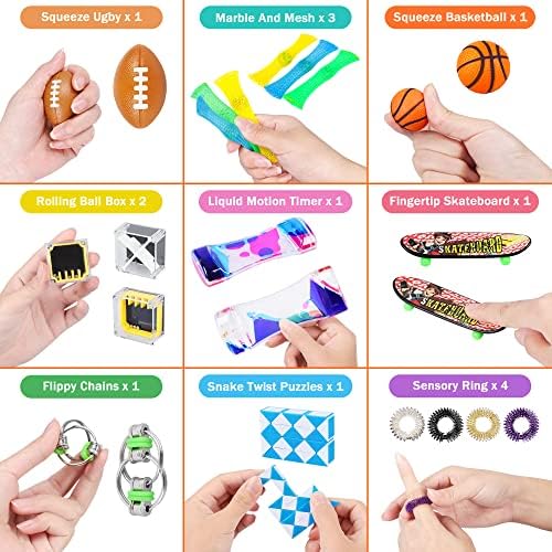 Emемш 54 пакувања сензорни играчки поставени за девојчиња момчиња деца-точки против антитела и олеснување