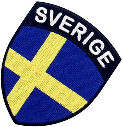 Ембао Шведска Шилд Лејк Везено Апликатно железо на Шид на шведскиот национален амблем
