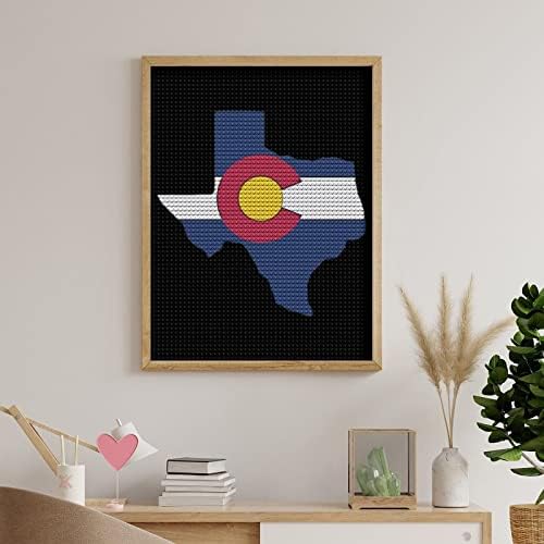 Тексас преглед Колорадо знаме Дијамантски комплети за сликање за возрасни вкрстени бод DIY боја уметност слики занает за домашна канцеларија