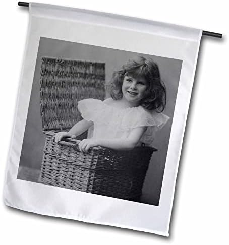 3дроза Кошница Полна Со Зло Мало Девојче Во Кошница 1890 Викторијански Фото-Знамиња
