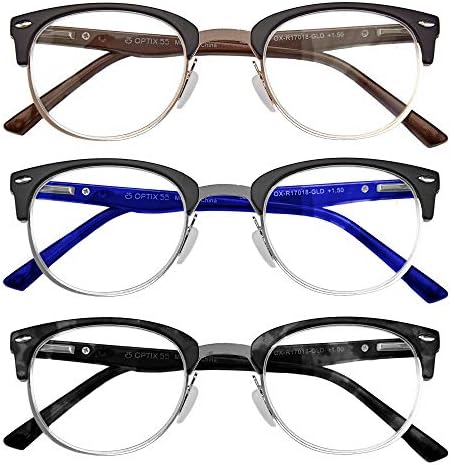 Оптикс 55 Очила За Читање На Рецепт 3 Пакет-Машки И Женски Дизајнерски Читатели