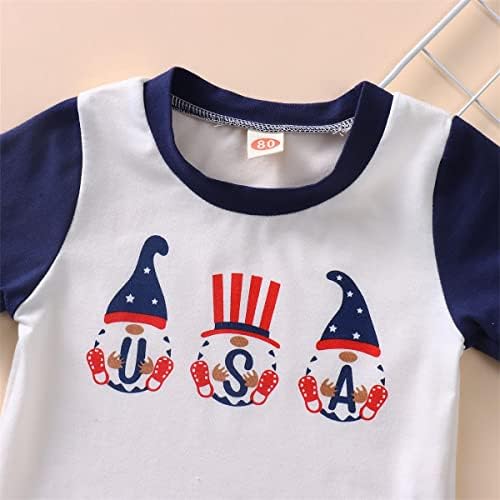 Модтога дете бебе момче 4-ти јули Облека во САД маица кратки панталони Денот на независноста на облеката