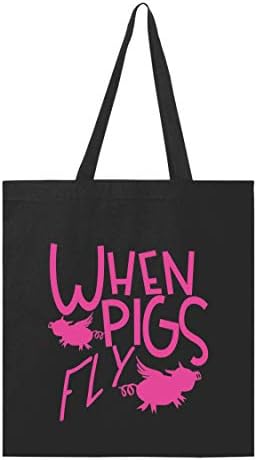 Калливи моркови кога свињите летаат памучно платно фарма торба за шопинг, училиште или грешки