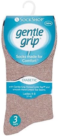 Нежен зафат - 6 пакувања Машки дополнителни широки не -врзувачки дијабетични чорапи за слаба циркулација