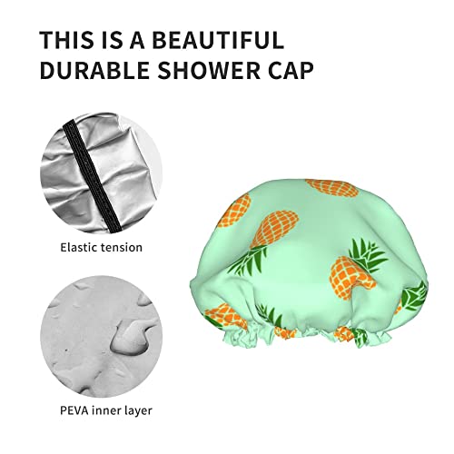 Туш капа за коса Голем тропски капачиња за бања од ананас преносно капаче за коса Грејс прилагодливо водоотпорно капаче за туширање за бања