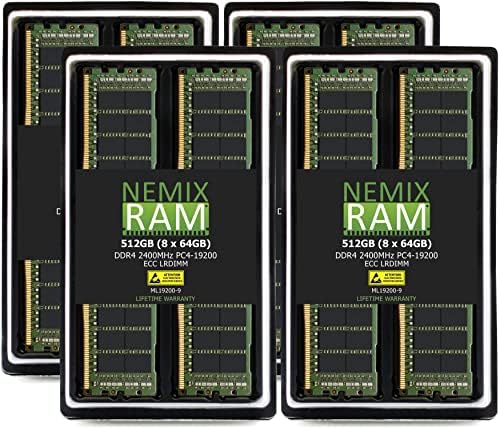 Nemix RAM меморија 384GB DDR4-2400MHz PC4-19200 ECC LRDIMM 4RX4 1.2V оптоварување Намалена меморија на серверот со Nemix RAM