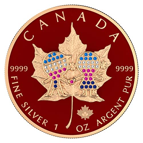2019 КА Бу Канада 2019 5$ Јавор Лист Денот на Вљубените 1оз Сребрена Монета 500 парчиња Само 5 5 Нециркулирани БМ
