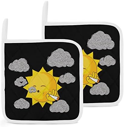 Смешни држачи за тенџере за сончеви облаци 8x8 отпорни на топлина топли влошки за заштита