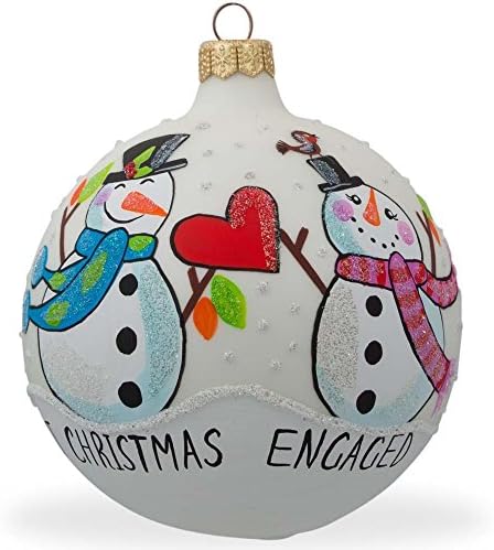 Ангажирана топка за стакло од Снежам, нашиот прв Божиќен украс 4 инчи