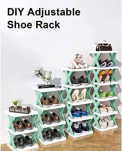 Lxosff вертикална решетка за чевли, организатор на тесни чевли, стилски штанд за складирање на дрвени чевли, полица за заштеда