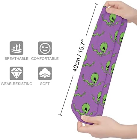 Плевелкејат Забава Зелени Вонземјани Дебели Чорапи Новина Смешно Печатење Графички Обични Чорапи Со Топла Средна Цевка За Зима