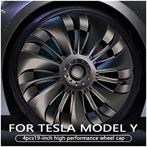 2pcs 4pcs компатибилен со моделот Tesla y Whell Hub Cover Декоративна заштита прстен 19 инчен циклон модифицирани делови ya wrap