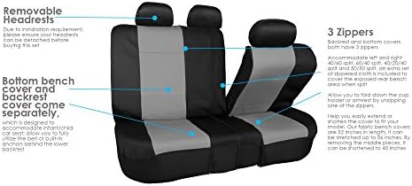 FH Group Car Seat Seat Covers Full Set Grey Neoprene - Универзално вклопување, капаци за автомобилски седишта, капаци на предните