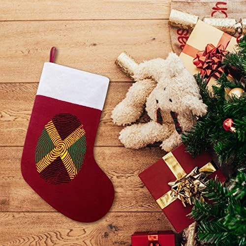 Класик за божиќни порибници со знаме на Јамајка Класик за висечки украси бела манжетна торба за бонбони за украси за семејни