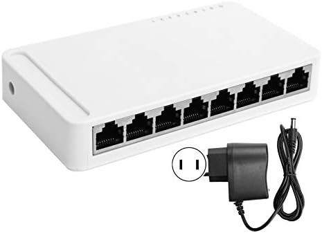 Прекинувач Heyizoki 8port Gigabit Ethernet, Hub Hub, Desktop Ethernet Splitter, Adapter на мрежен прекинувач RJ4510/100/1000Mbps