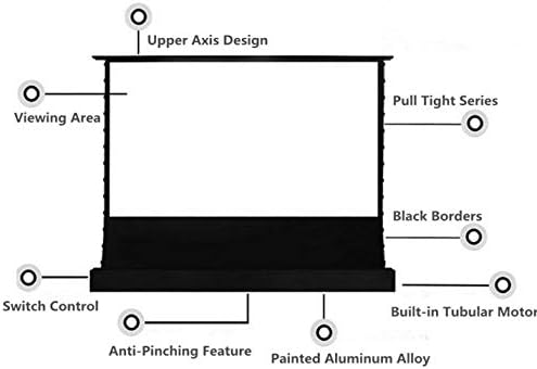 KXDFDC 4K 16: 9 Електричен моторизиран под -проектор Проект Проекција екран на црн кристал ALR екран за проектор за долго фрлање