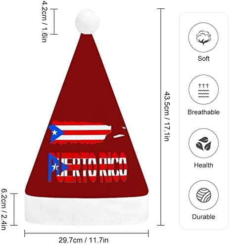 Порторико Мапа Знаме Божиќна Капа Дедо Мраз Шапка Смешни Божиќни Капи Празнични Капи За Жени/Мажи