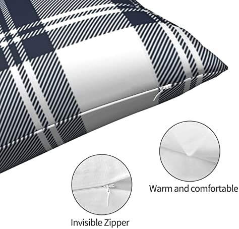 Jicrrt сино и бело тартански карирани перници за кревет страни и врвни хипоалергични перници