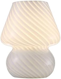 Dinyeo печурка естетска мала маса за ламба со бела стаклена сенка за декор во кревет во спална соба