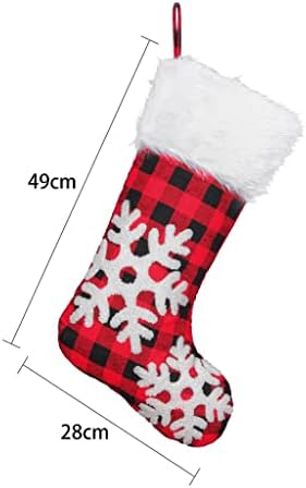 UXZDX CUJUX 3PCS Божиќен порибување торби за подароци Божиќна декорација за Домашен држач за бонбони плетени чорапи (боја: А, големина