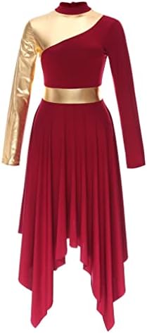 Hulенска женска метална богослужба пофалби за танцување фустан во боја литургиски костум за изведба на танцувачки облека