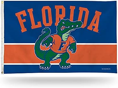 Rico Industries NCAA Florida Gators Flag Sharked 3 'x 5' знаме на транспарент - еднострано - затворен или отворен - домашен декор направен