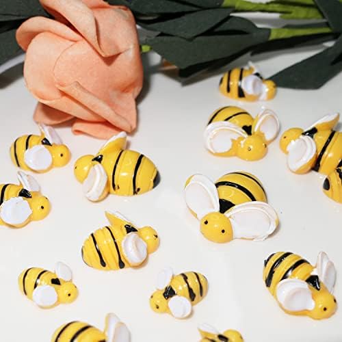 Haddiy мали занаетчиски пчели, 50 парчиња мала пластична смола, палуба за пчела за украси и пчела тематска роденденска забава за
