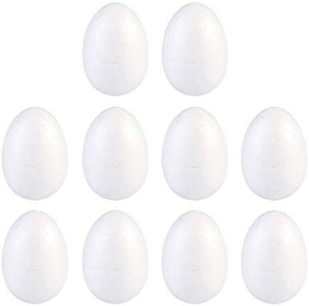 Sewacc Кенди Масовно бело пена јајце 10 парчиња 8см 8см Велигденско сликарство јајце DIY занаетчиски јајца Велигденски декор за домашни украси