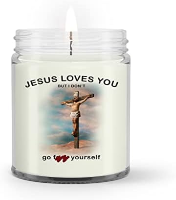 Исус те сакам миризливи свеќи христијански подарок, декорација на дневна соба, декор за домови, подароци за жени