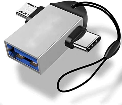 YFQHDD 2 во 1 OTG адаптер, USB 3.0 женски до микро USB машки и USB C машки конектор, алуминиумска легура, конвертор
