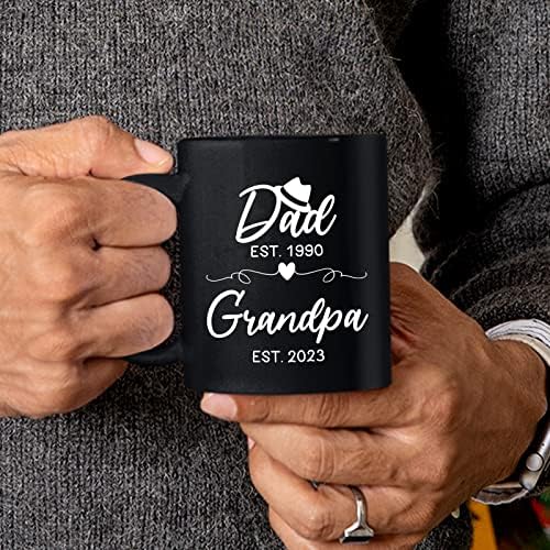 Обичај тато дедо и кафе кригла, персонализирана дедо кригла, кригла Гранд, дедо кригла, дедо кафе чаша, подароци за дедо од внуци, кригла на денот на таткото, црна кер