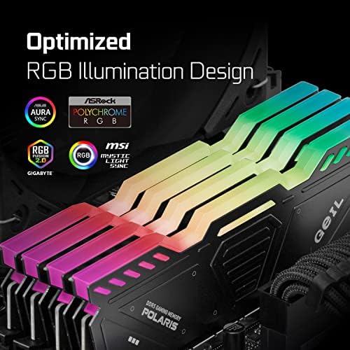 GeIL Polaris RGB DDR5 RAM МЕМОРИЈА,32GB 5600MHz 1.25 V, AMD Компатибилен, Долга Dimm Голема Брзина Десктоп Меморија, Хардкор Извонредно