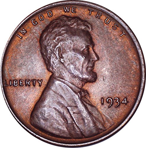 1934 година Линколн пченица цент 1C брилијантно нециркулирано