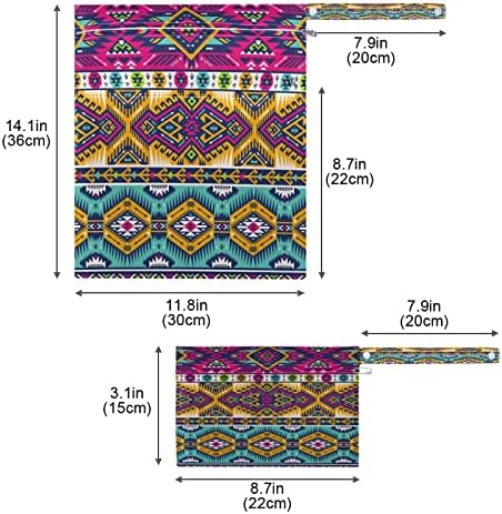 Ззххб Африкански Племенски Цвет Водоотпорна Влажна Торба Ткаенина За Повеќекратна Употреба Пелена Влажна Сува Торба Со Патент