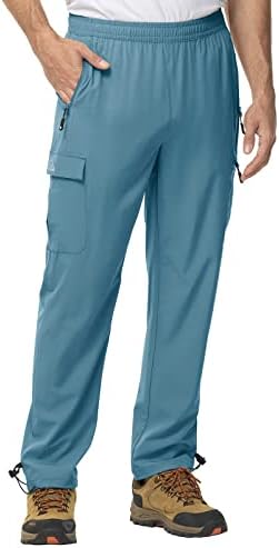 Панталони за пешачење за мажи Tbmpoy Брзо суво лесна еластична еластична половината отпорна на каузални панталони на отворено со 5 џебови