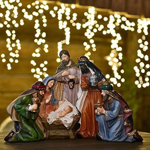 Колекционерски фигури за Божиќна роксио, колекционерски фигурини - Сцени на свето семејство таблети во затворен украс за домашен декор