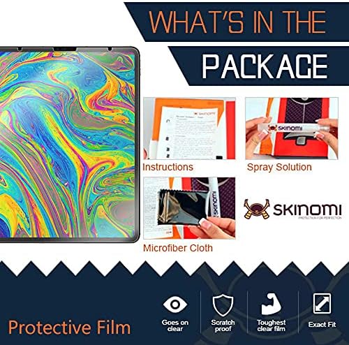 Заштитник на екранот Skinomi компатибилен со Apple iPad Pro 12.9 Clear Techskin TPU Anti-Bubbul HD HD филм