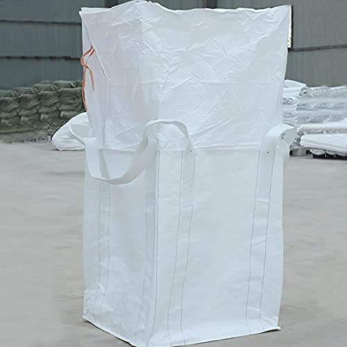 [10 пакет] Bums Tagn FIBC, 1 тон торба, 35 L x 35 W x 43 H, 2200 bs SWL, горниот дно на долниот дно, ткаени полипропиленски кеси, FIBC голема