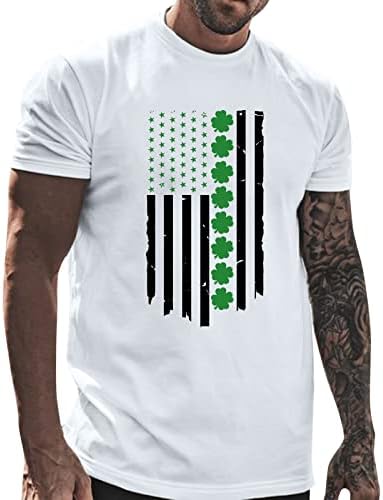 XXBR Машка Денот на независноста на маицата маица тркалезна спортска спортска спортска спортска обична маичка со кратки ракави starsвезди