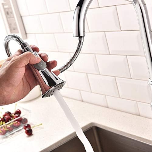 Миксер допрете модерна 360 ° ротирачки вртливиот цврст месинг кујна тапа со влечење распрскувач бакар бања бања миксер тапа единечна