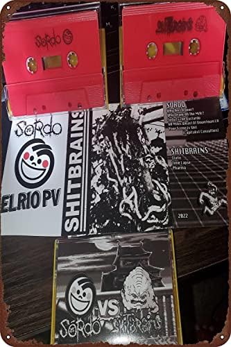 Сордо се раздели со Shitbrains Sordo 12x8 Inch Metal Signs Music Album - Rock The Walls со музички албум уметност за loversубители на музика