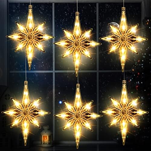 10,6 инчи Витлеем Божиќна прозорец Светла Светла пластична осветлена LED Starвезда осветлена Божиќна прозорец силуета светла големи