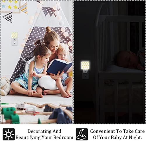 Doodle Suns LED ноќно светло, детски ноќни светла за приклучок за спална соба во wallидна ноќна ламба прилагодлива осветленост за скали во